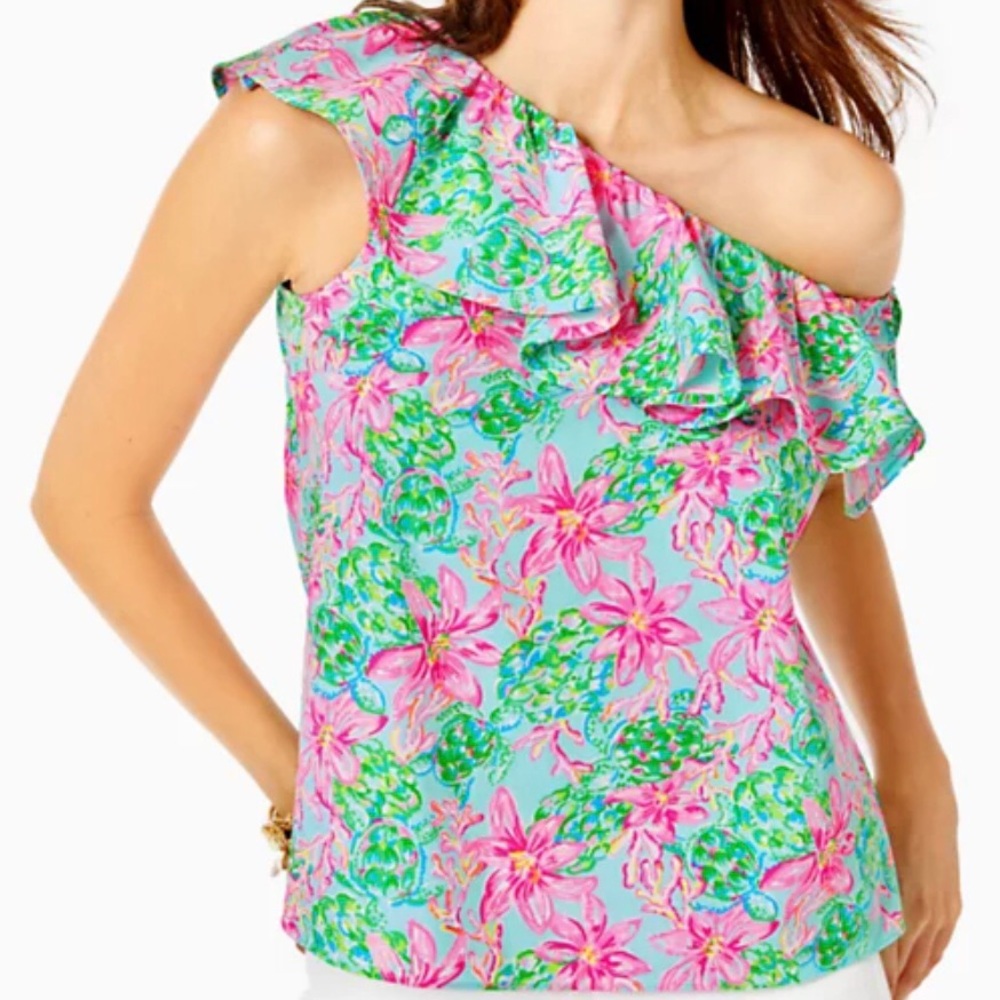 Lilly Pulitzer Zeldie One Shoulder Top - XL- NWT